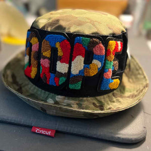 Chenille Dope Camo Patched Bucket Hat - Rebel P Customs
