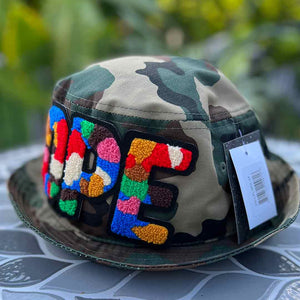 Chenille Dope Camo Patched Unstructured Bucket Hat - Rebel P Customs