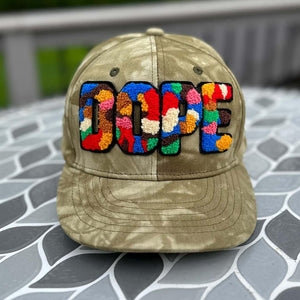 Chenille Dope High Crown Snapback Patched Hat - Rebel P Customs