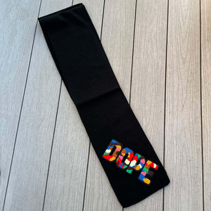 Chenille Dope Patched Black Scarf - Rebel P Customs