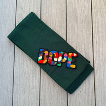 Chenille Dope Patched Green Scarf - Rebel P Customs