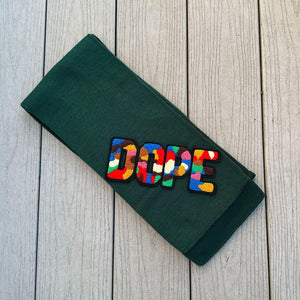 Chenille Dope Patched Green Scarf - Rebel P Customs