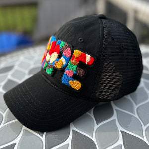 Chenille Dope Patched Hat in Black - Rebel P Customs