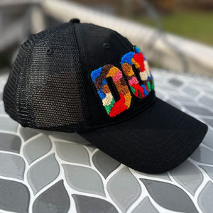 Chenille Dope Patched Hat in Black - Rebel P Customs