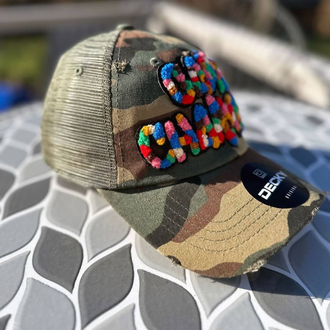 Chenille Game Changer Camo Patched Hat - Rebel P Customs