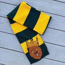 Chenille Notorious Patched Rugby Striped Scarf - Rebel P Customs