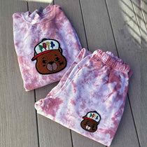 Chenille Patched Dope Bear Unisex Crew and Jogger Set - Rebel P Customs