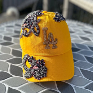 Custom Beaded Crystal Applique Bling Hat - Rebel P Customs