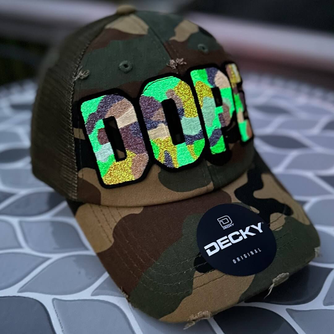 Glow In The Dark Dope Camo Patched Hat