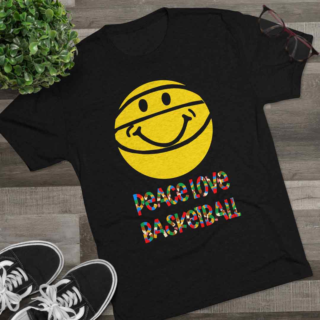 Peace Love Basketball Unisex Tri-Blend Crew T Shirt - Rebel P Customs