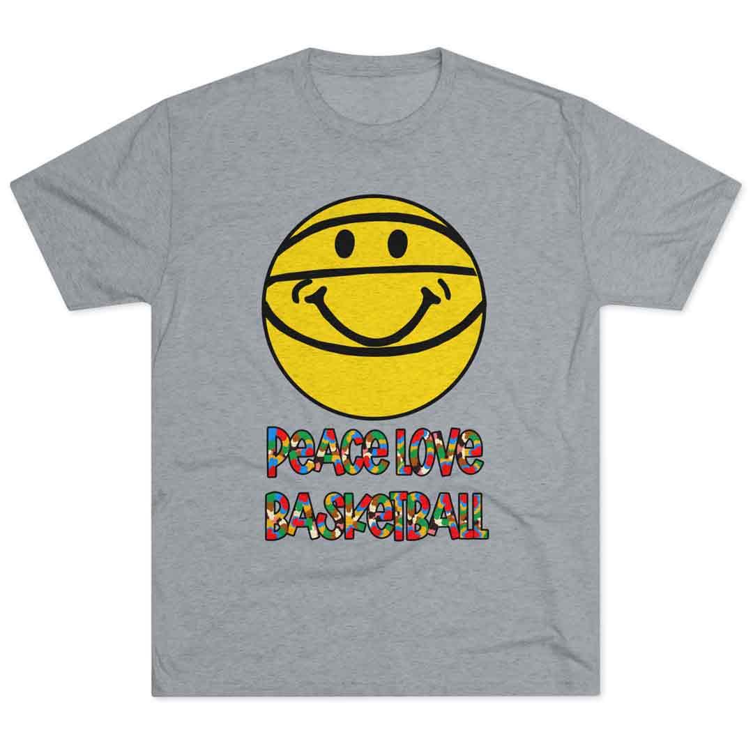 Peace Love Basketball Unisex Tri-Blend Crew T Shirt - Rebel P Customs