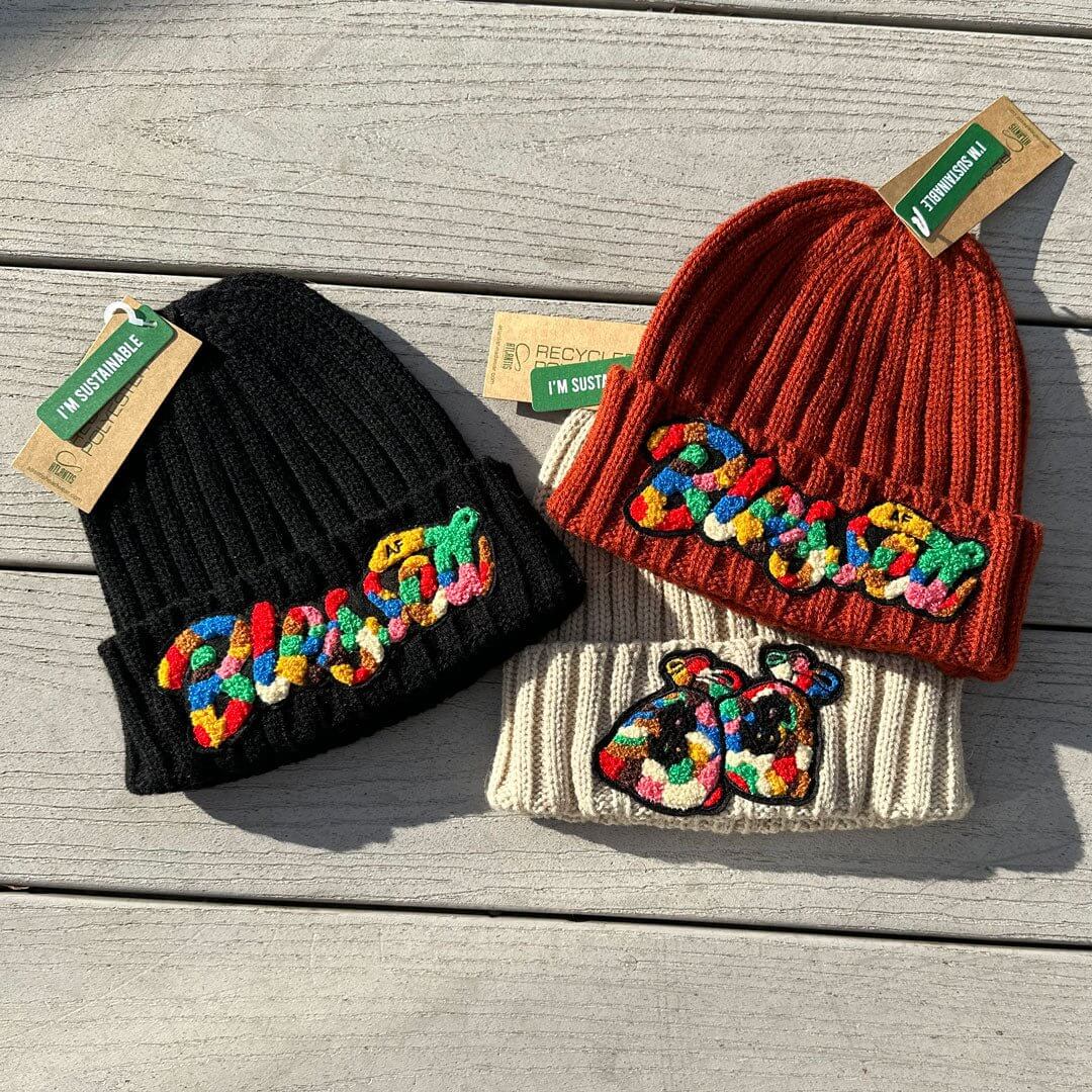 Sustainable Cable Knit Chenille Money Bag Beanie - Rebel P Customs